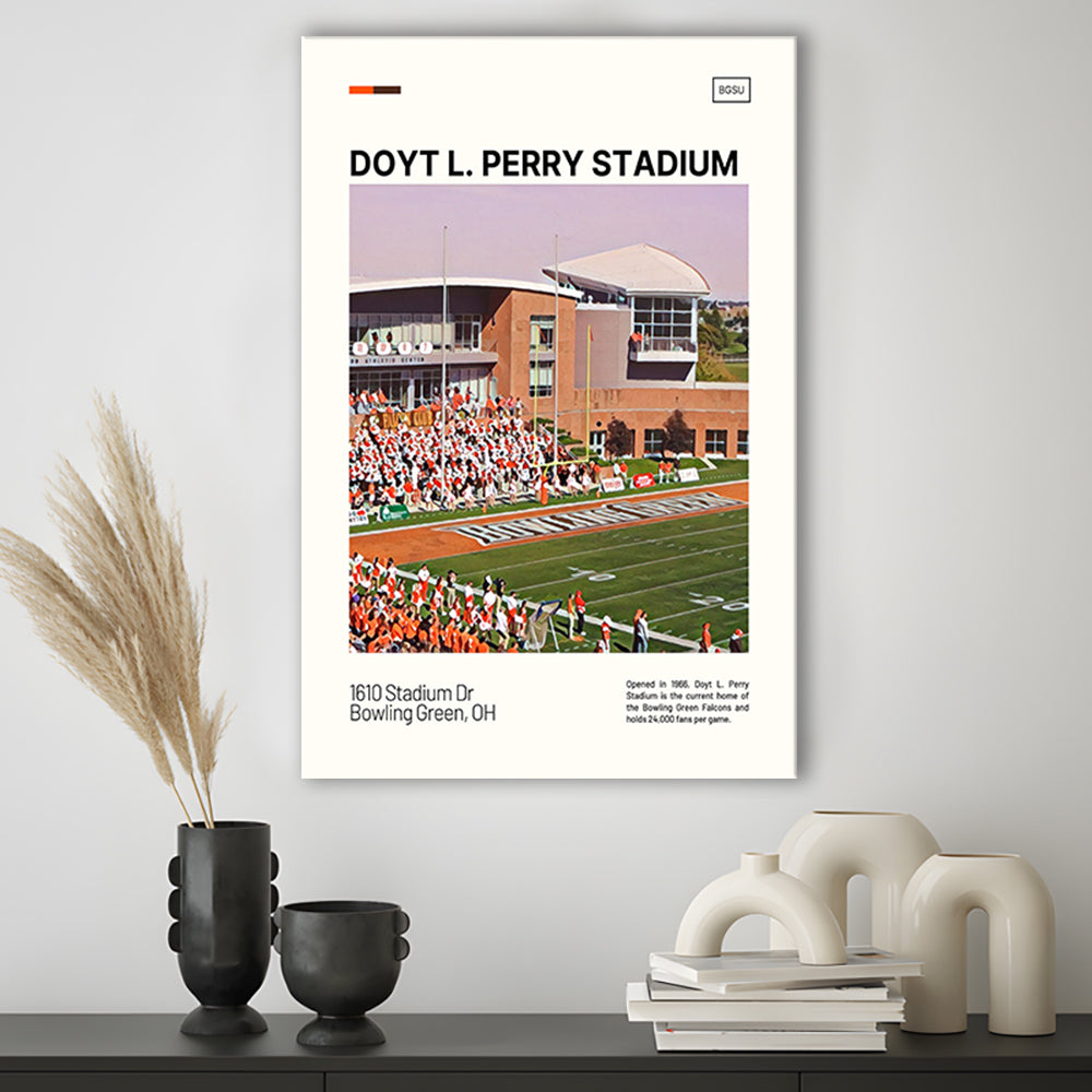 Doyt L. Perry Stadium Print, Bowling Green Falcons Stadium Canvas Art, Fan Gifts, Sport Art, Canvas Print Wall Art