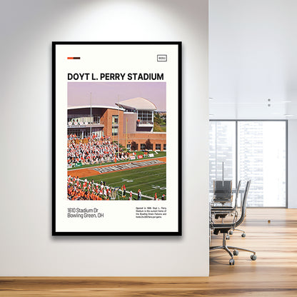 Doyt L. Perry Stadium Print, Bowling Green Falcons Stadium Art, Gifts for him, Sport Art, Framed Art Print Wall Decor