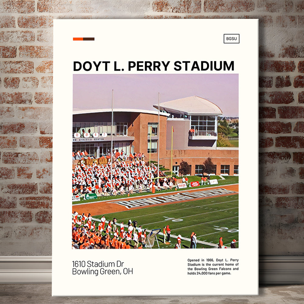 Doyt L. Perry Stadium Print, Bowling Green Falcons Stadium Canvas Art, Fan Gifts, Sport Art, Canvas Print Wall Art