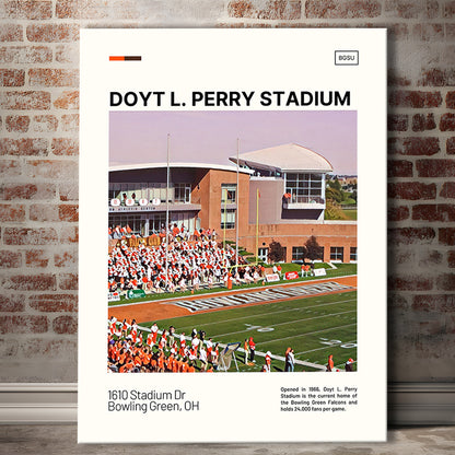 Doyt L. Perry Stadium Print, Bowling Green Falcons Stadium Canvas Art, Fan Gifts, Sport Art, Canvas Print Wall Art