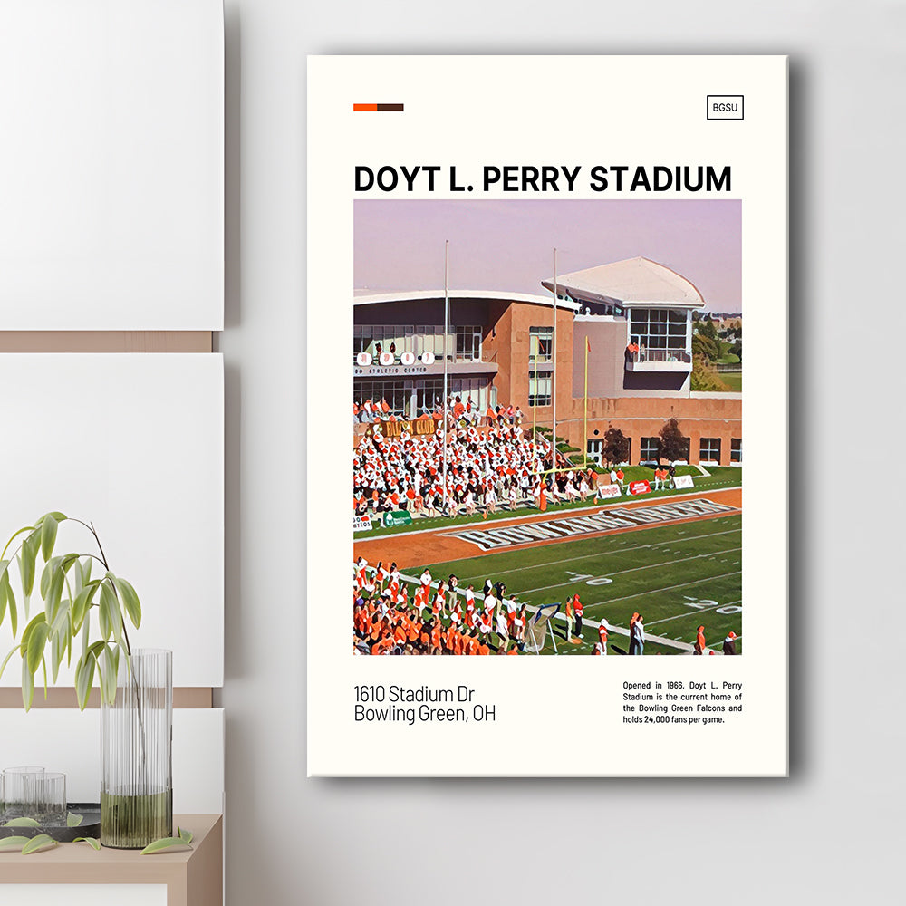 Doyt L. Perry Stadium Print, Bowling Green Falcons Stadium Canvas Art, Fan Gifts, Sport Art, Canvas Print Wall Art
