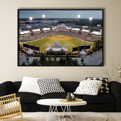 Dr Pepper Ballpark, Stadium Canvas, Sport Art, Framed Canvas Print Wall Art, Floating Frame