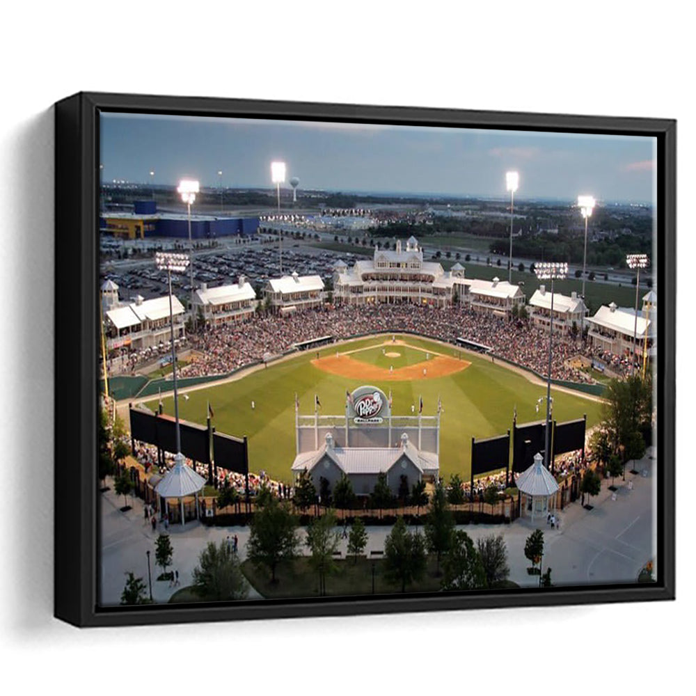 Dr Pepper Ballpark, Stadium Canvas, Sport Art, Framed Canvas Print Wall Art, Floating Frame