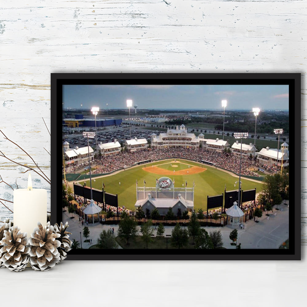 Dr Pepper Ballpark, Stadium Canvas, Sport Art, Framed Canvas Print Wall Art, Floating Frame