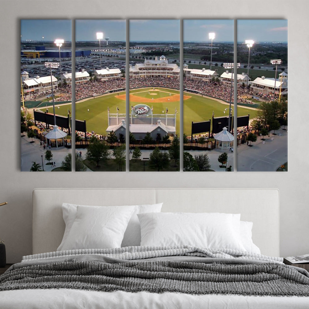 Dr Pepper Ballpark, Stadium Canvas, Sport Art, 5 Panel B, Extra Large Canvas, Canvas Print Wall Art