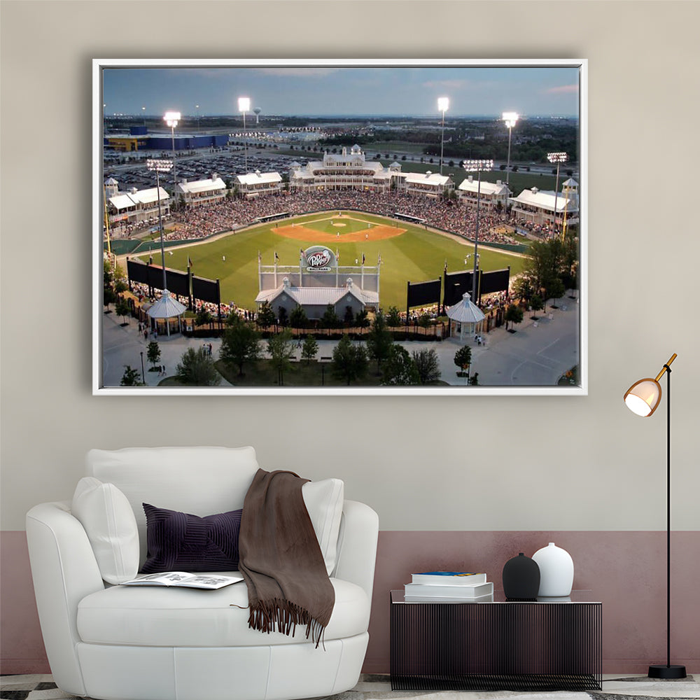 Dr Pepper Ballpark, Stadium Canvas, Sport Art, Framed Canvas Print Wall Art, Floating Frame