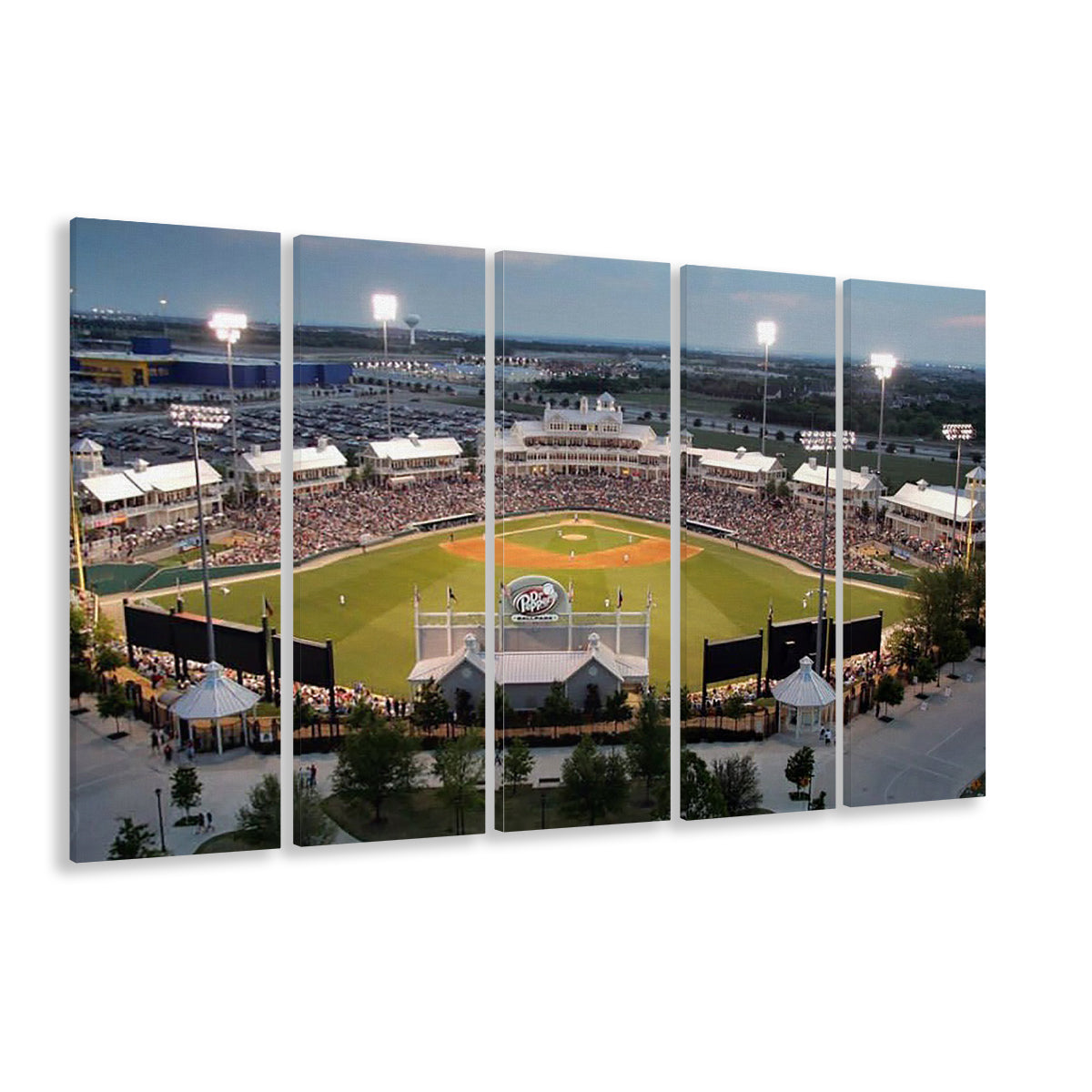 Dr Pepper Ballpark, Stadium Canvas, Sport Art, 5 Panel B, Extra Large Canvas, Canvas Print Wall Art