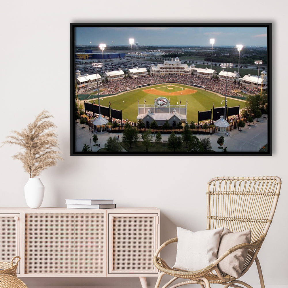 Dr Pepper Ballpark, Stadium Canvas, Sport Art, Framed Canvas Print Wall Art, Floating Frame