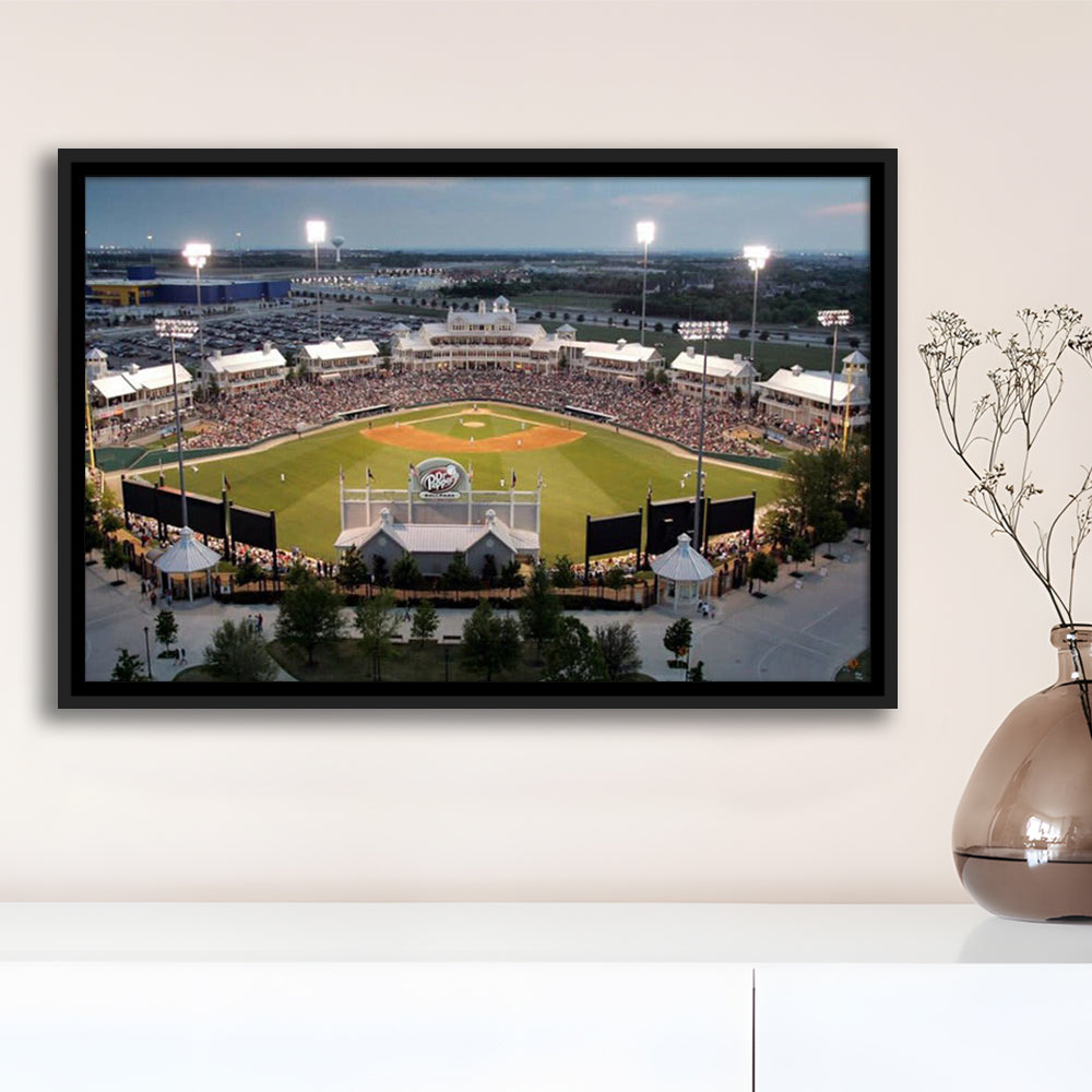 Dr Pepper Ballpark, Stadium Canvas, Sport Art, Framed Canvas Print Wall Art, Floating Frame