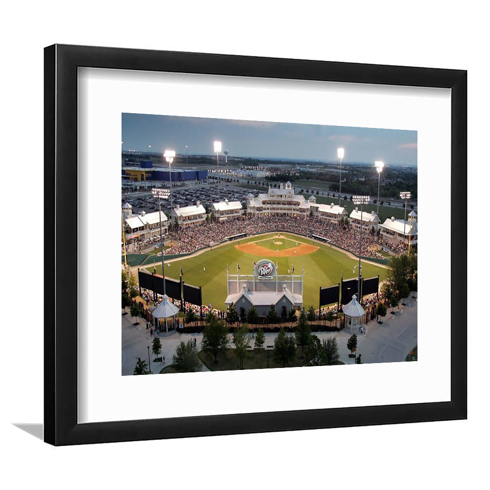 Dr Pepper Ballpark, Stadium Canvas, Sport Art, Gift for him, White Border Framed Art Print Wall Decor