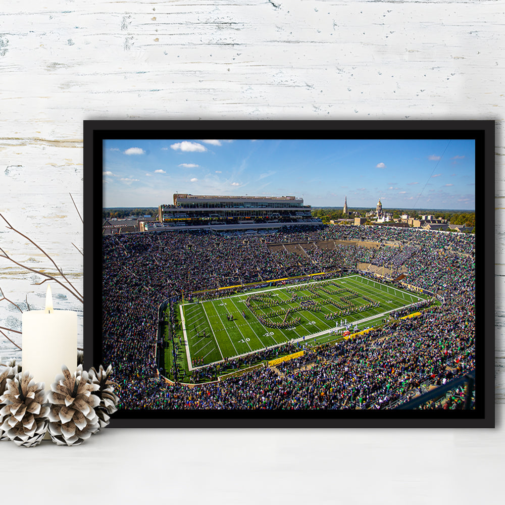 Draft Notre Dame, Stadium Canvas, Sport Art, Framed Canvas Print Wall Art, Floating Frame