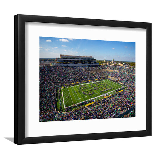 Draft Notre Dame, Stadium Canvas, Sport Art, Gift for him, White Border Framed Art Print Wall Decor