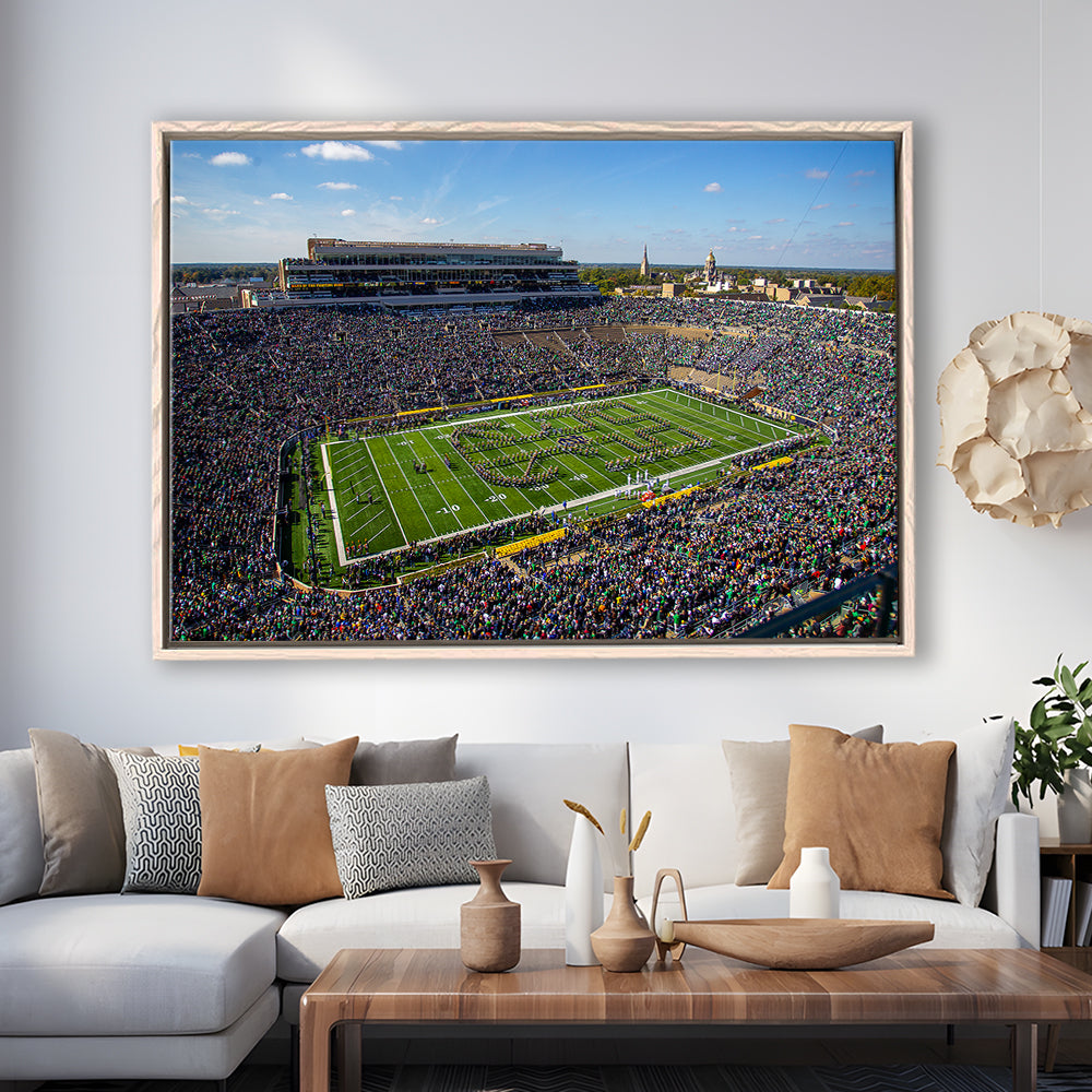 Draft Notre Dame, Stadium Canvas, Sport Art, Framed Canvas Print Wall Art, Floating Frame
