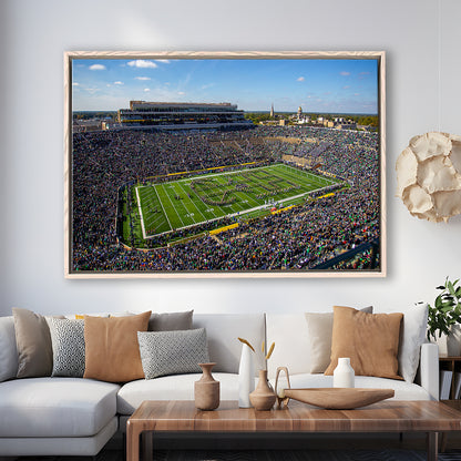 Draft Notre Dame, Stadium Canvas, Sport Art, Framed Canvas Print Wall Art, Floating Frame
