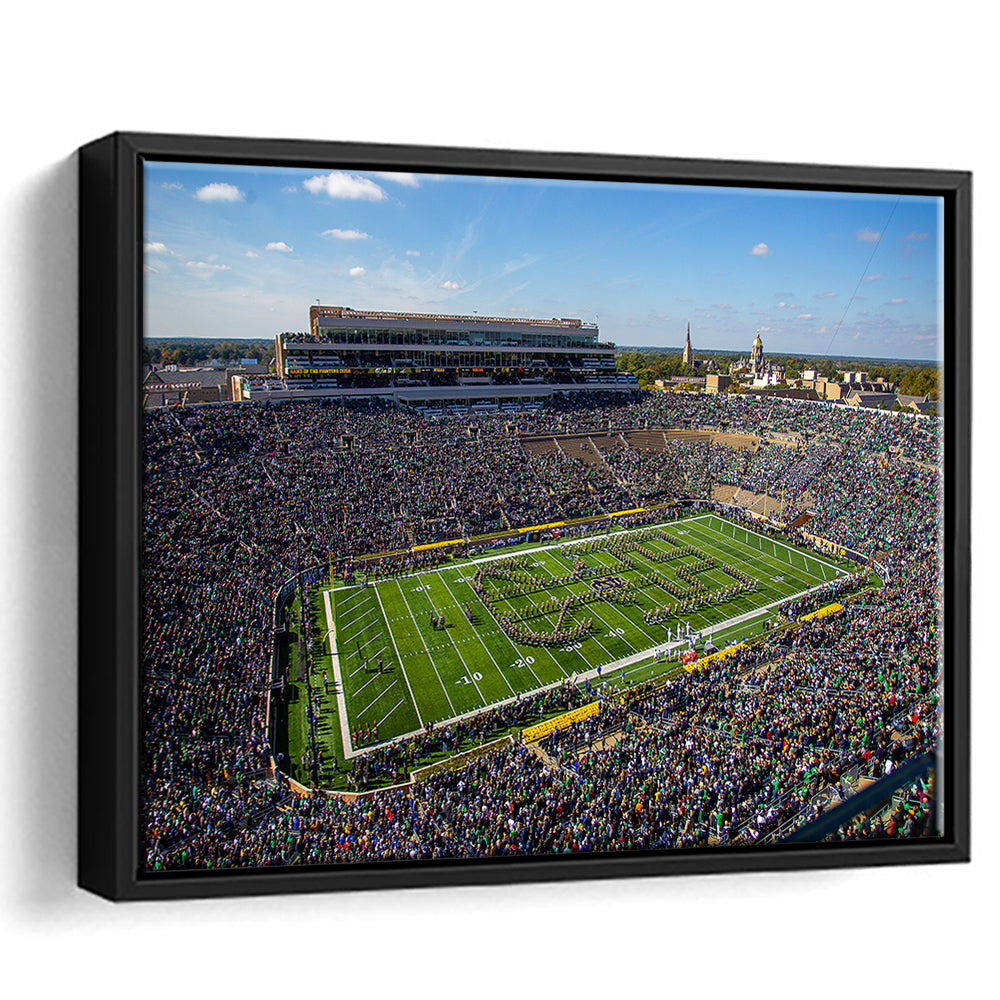 Draft Notre Dame, Stadium Canvas, Sport Art, Framed Canvas Print Wall Art, Floating Frame