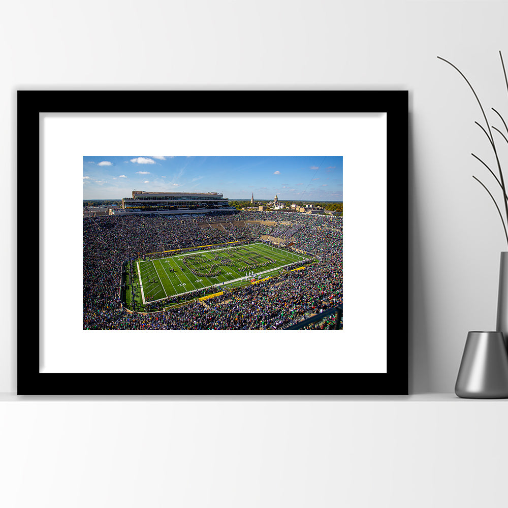 Draft Notre Dame, Stadium Canvas, Sport Art, Gift for him, White Border Framed Art Print Wall Decor