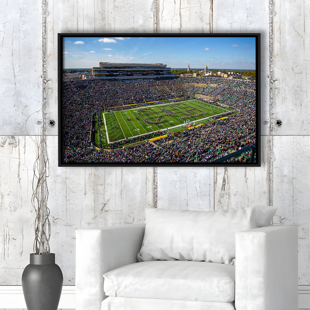 Draft Notre Dame, Stadium Canvas, Sport Art, Framed Canvas Print Wall Art, Floating Frame
