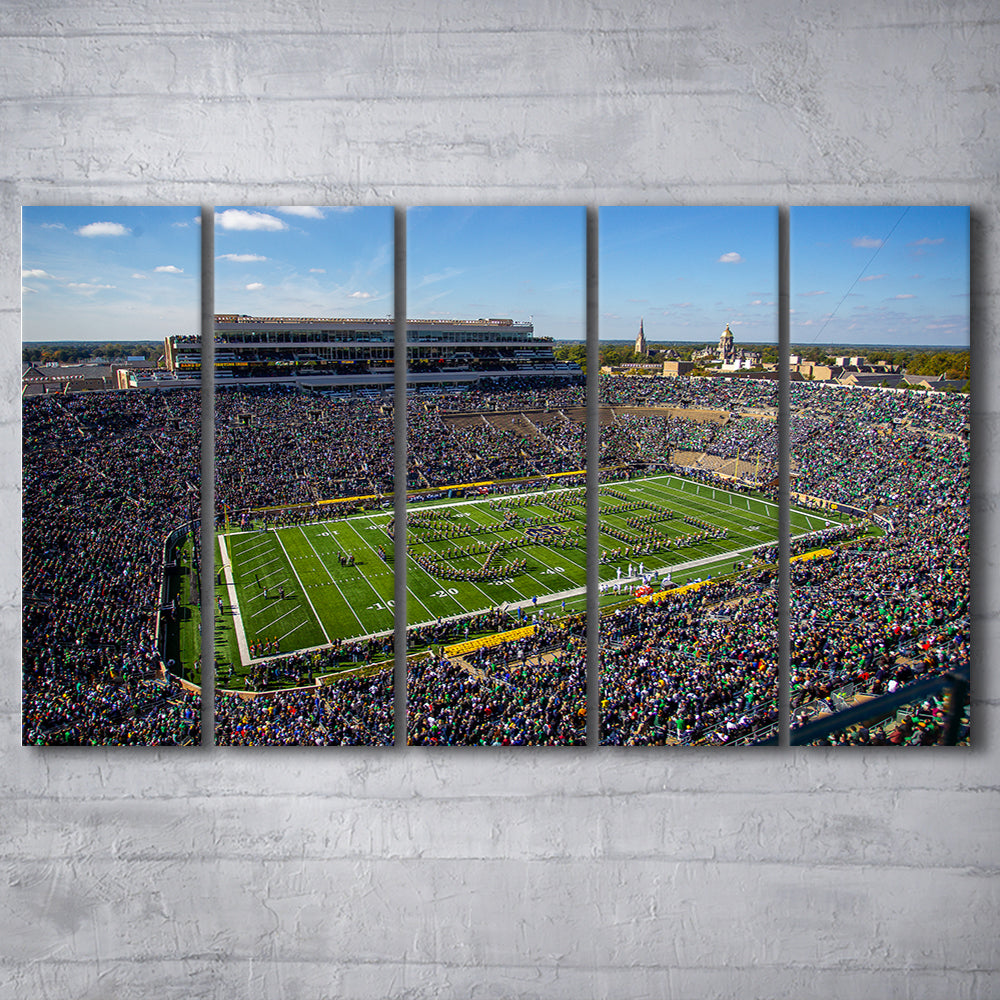 Draft Notre Dame, Stadium Canvas, Sport Art, 5 Panel B, Extra Large Canvas, Canvas Print Wall Art
