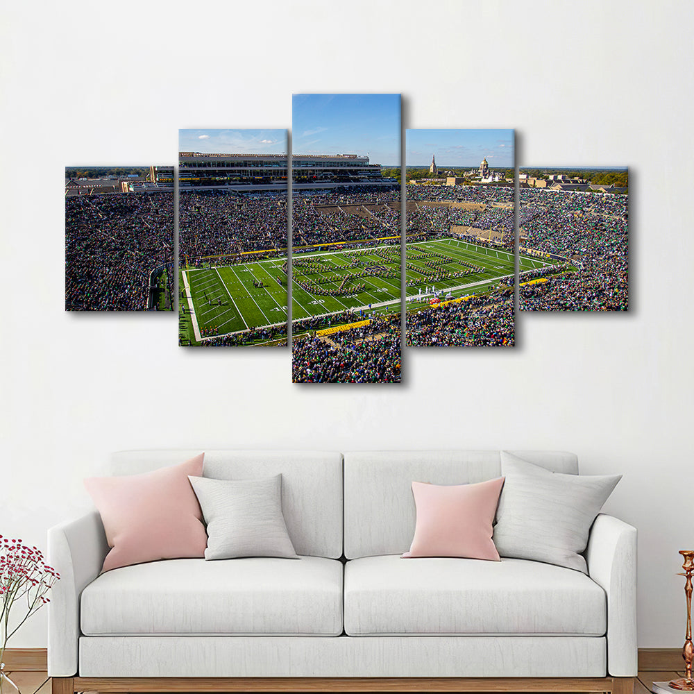 Draft Notre Dame, Stadium Canvas, Sport Art, Gift for him, 5 Panel, Large Canvas, Canvas Print Wall Art