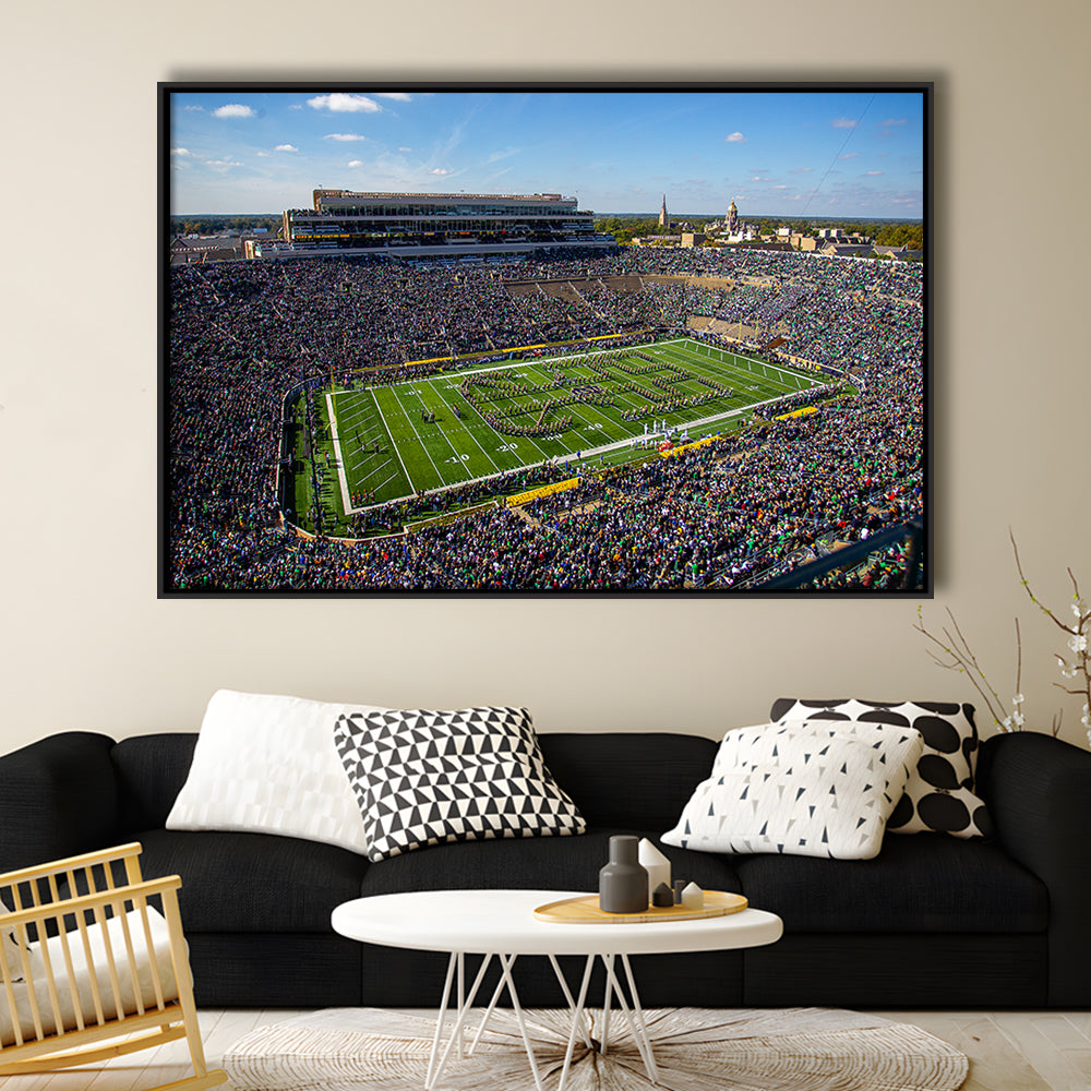 Draft Notre Dame, Stadium Canvas, Sport Art, Framed Canvas Print Wall Art, Floating Frame