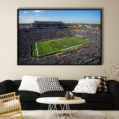 Draft Notre Dame, Stadium Canvas, Sport Art, Framed Canvas Print Wall Art, Floating Frame