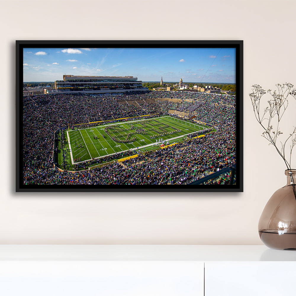 Draft Notre Dame, Stadium Canvas, Sport Art, Framed Canvas Print Wall Art, Floating Frame