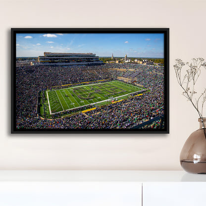 Draft Notre Dame, Stadium Canvas, Sport Art, Framed Canvas Print Wall Art, Floating Frame