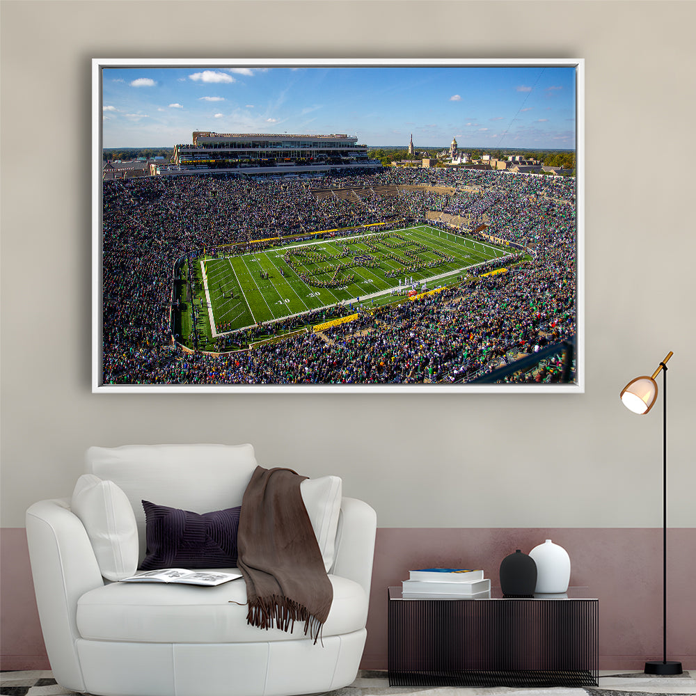 Draft Notre Dame, Stadium Canvas, Sport Art, Framed Canvas Print Wall Art, Floating Frame