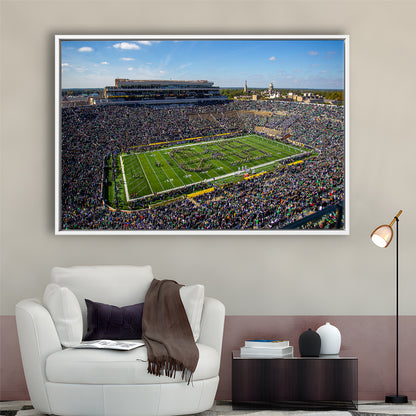 Draft Notre Dame, Stadium Canvas, Sport Art, Framed Canvas Print Wall Art, Floating Frame