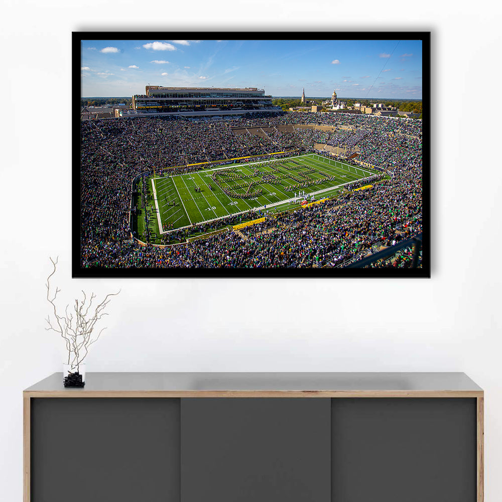 Draft Notre Dame, Stadium Canvas, Sport Art, Gift for him, Framed Art Print Wall Decor, Picture Framed