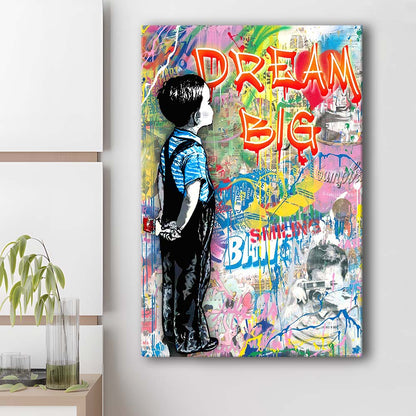 Dream Big, Colorful Graffiti Painting Art, Canvas Print, Luxury Wall Art Decor, Modern Art