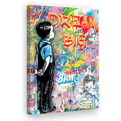 Dream Big, Colorful Graffiti Painting Art, Canvas Print, Luxury Wall Art Decor, Modern Art