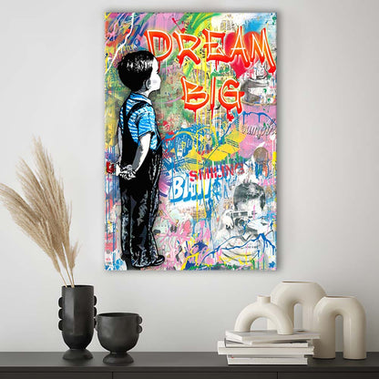 Dream Big, Colorful Graffiti Painting Art, Canvas Print, Luxury Wall Art Decor, Modern Art