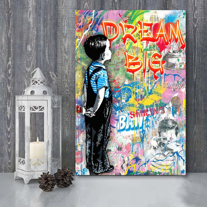 Dream Big, Colorful Graffiti Painting Art, Canvas Print, Luxury Wall Art Decor, Modern Art