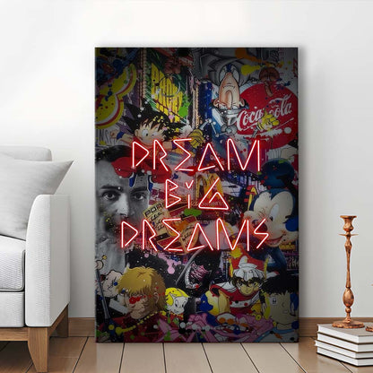 Dream Big Dreams, Colorful Graffiti Painting Art, Canvas Print, Luxury Wall Art Decor, Modern Art