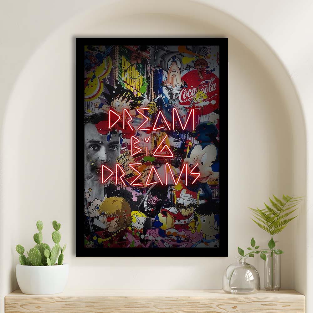 Dream Big Dreams, Colorful Graffiti Painting Art, Framed Art Print, Picture Framed Wall Art Decor
