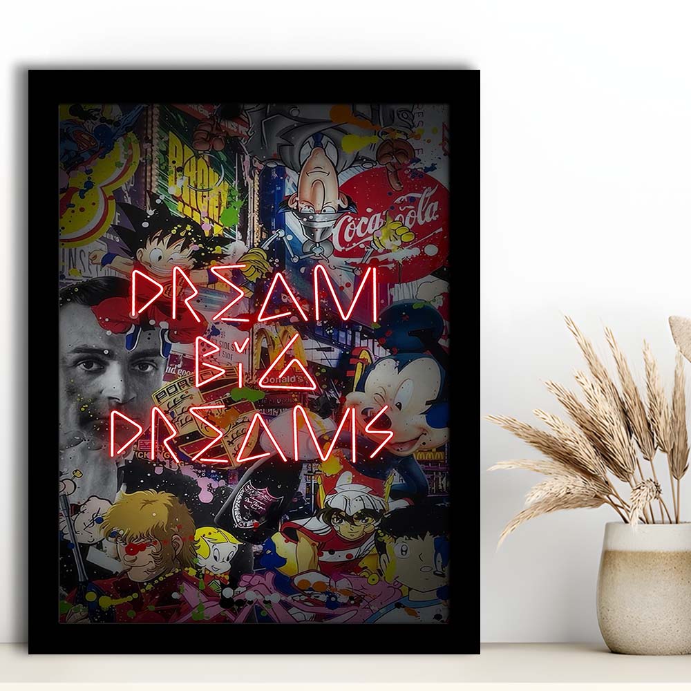 Dream Big Dreams, Colorful Graffiti Painting Art, Framed Art Print, Picture Framed Wall Art Decor