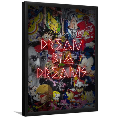 Dream Big Dreams, Colorful Graffiti Painting Art, Framed Art Print, Picture Framed Wall Art Decor
