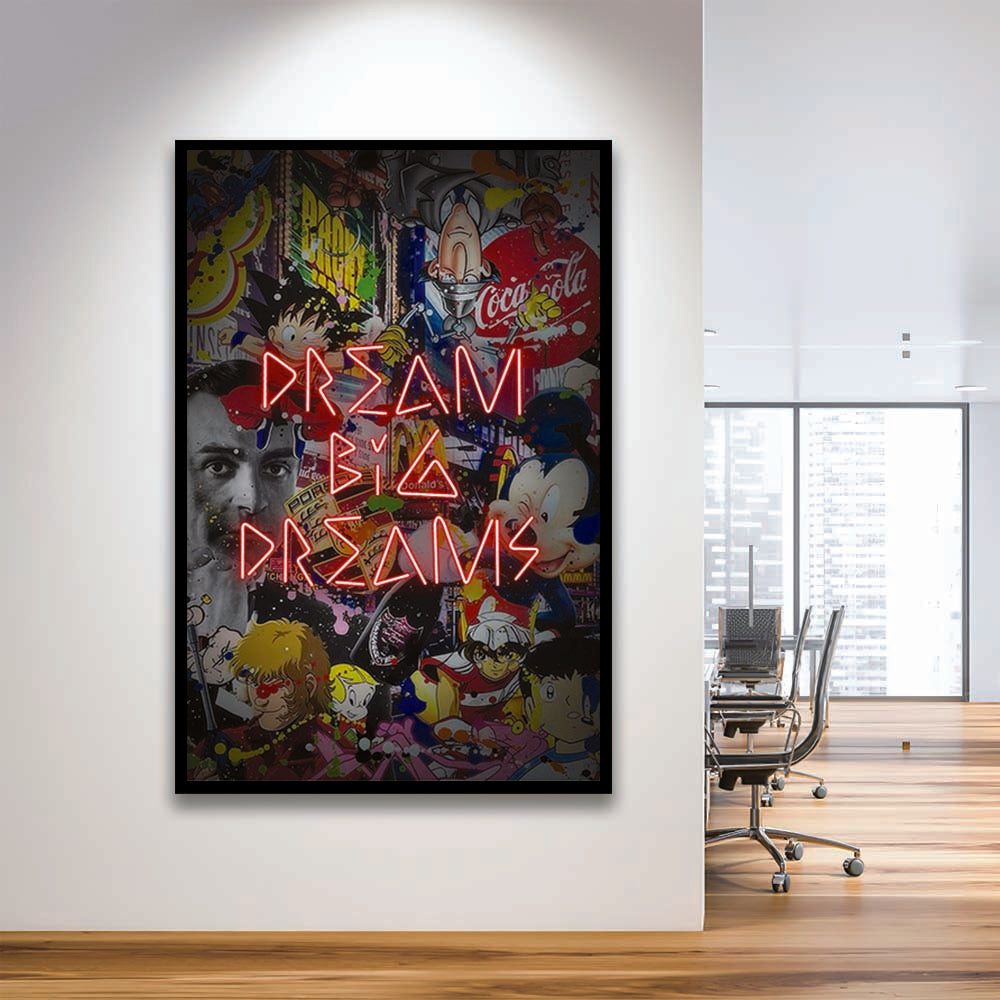 Dream Big Dreams, Colorful Graffiti Painting Art, Framed Art Print, Picture Framed Wall Art Decor