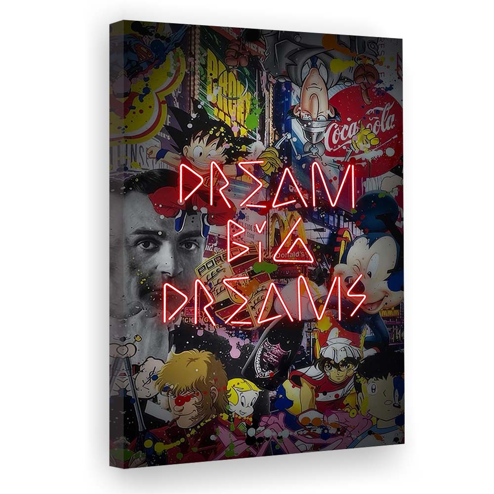Dream Big Dreams, Colorful Graffiti Painting Art, Canvas Print, Luxury Wall Art Decor, Modern Art