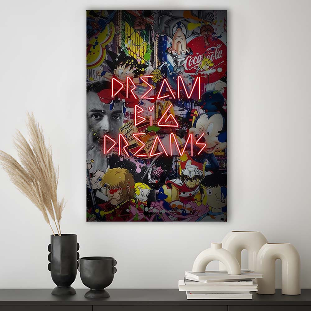 Dream Big Dreams, Colorful Graffiti Painting Art, Canvas Print, Luxury Wall Art Decor, Modern Art