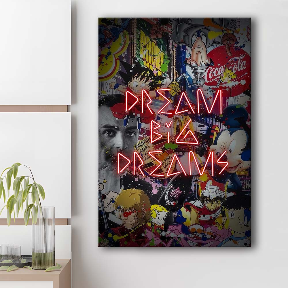 Dream Big Dreams, Colorful Graffiti Painting Art, Canvas Print, Luxury Wall Art Decor, Modern Art