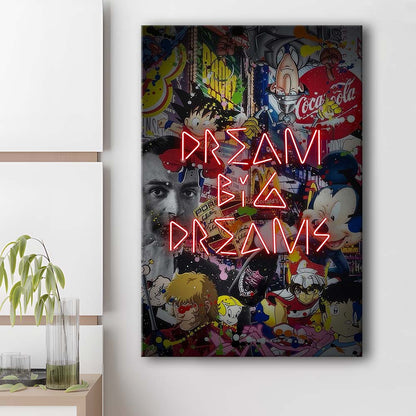 Dream Big Dreams, Colorful Graffiti Painting Art, Canvas Print, Luxury Wall Art Decor, Modern Art