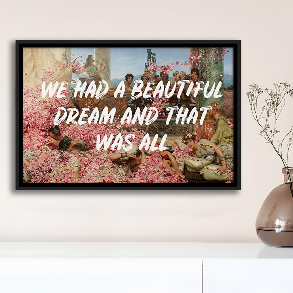 Dream Roses, Framed Canvas Print, Painting Art, Floating Framed Canvas Print Wall Art