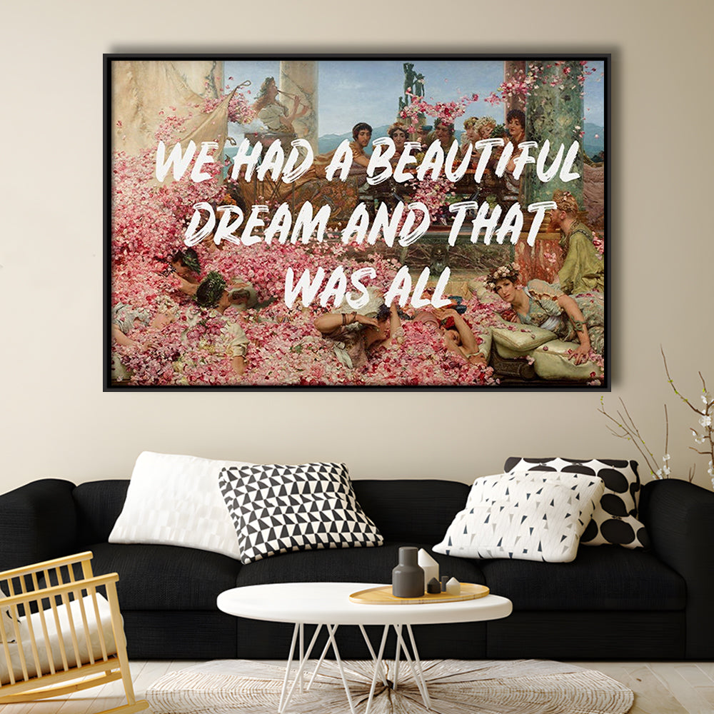 Dream Roses, Framed Canvas Print, Painting Art, Floating Framed Canvas Print Wall Art
