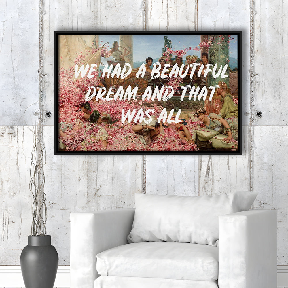 Dream Roses, Framed Canvas Print, Painting Art, Floating Framed Canvas Print Wall Art