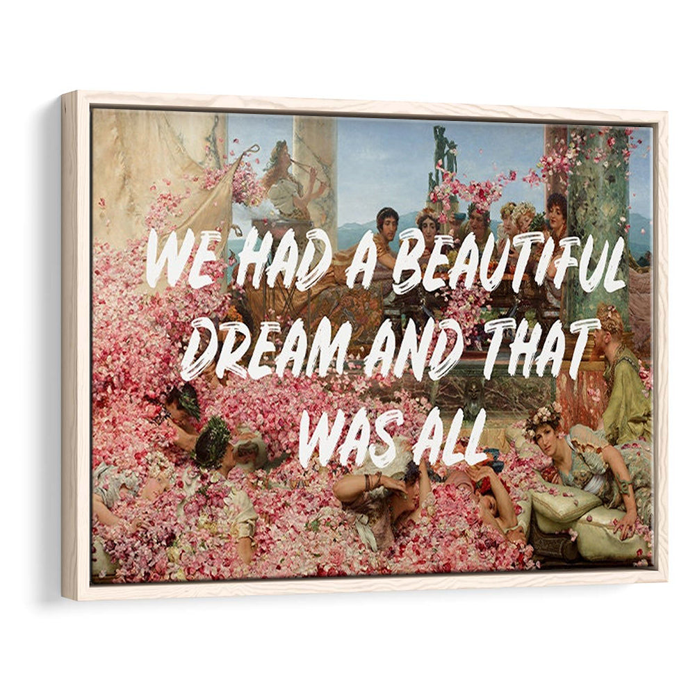 Dream Roses, Framed Canvas Print, Painting Art, Floating Framed Canvas Print Wall Art