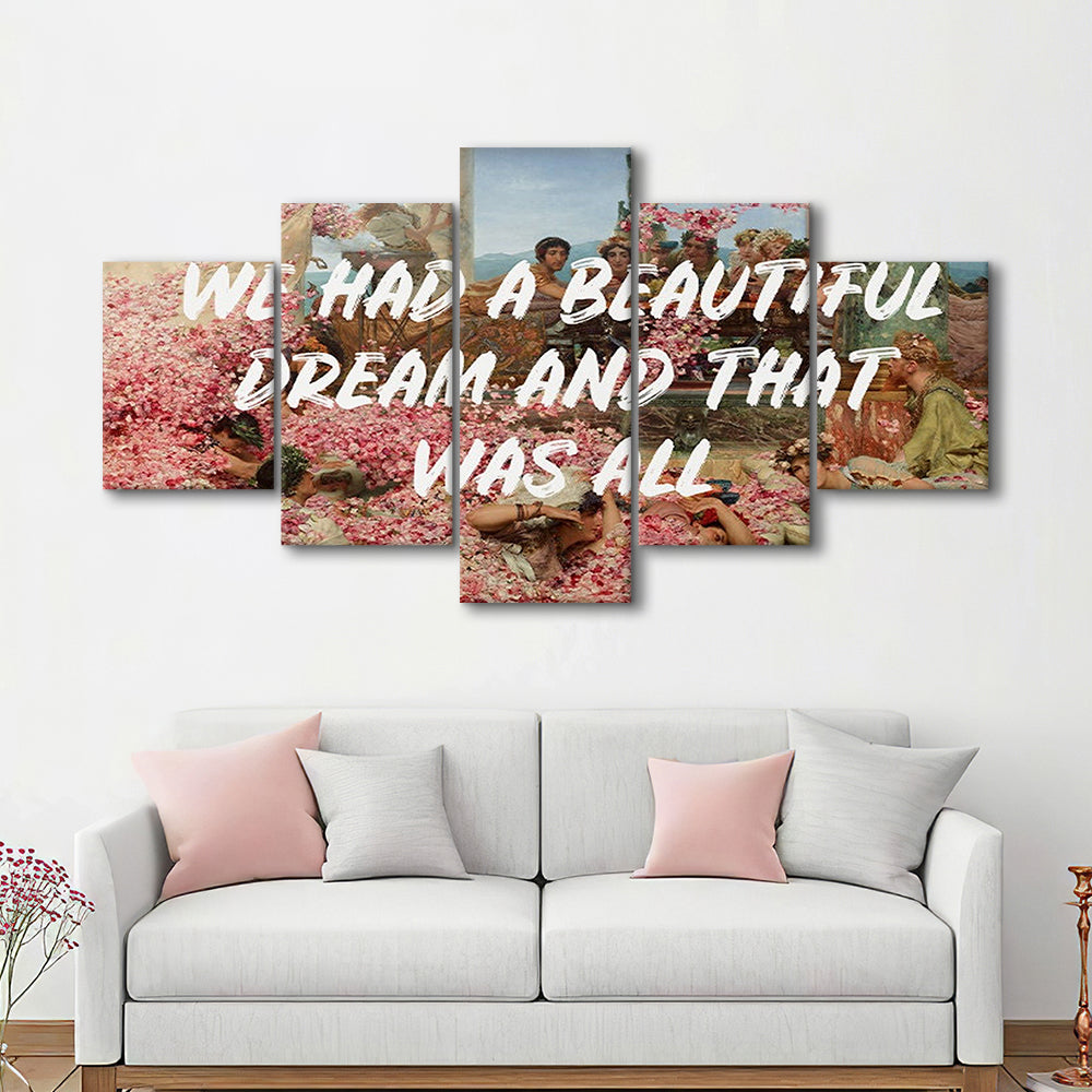 Dream Roses, Canvas Art Decor Print, Painting Art, Mixed Panels Canvas Print Wall Art