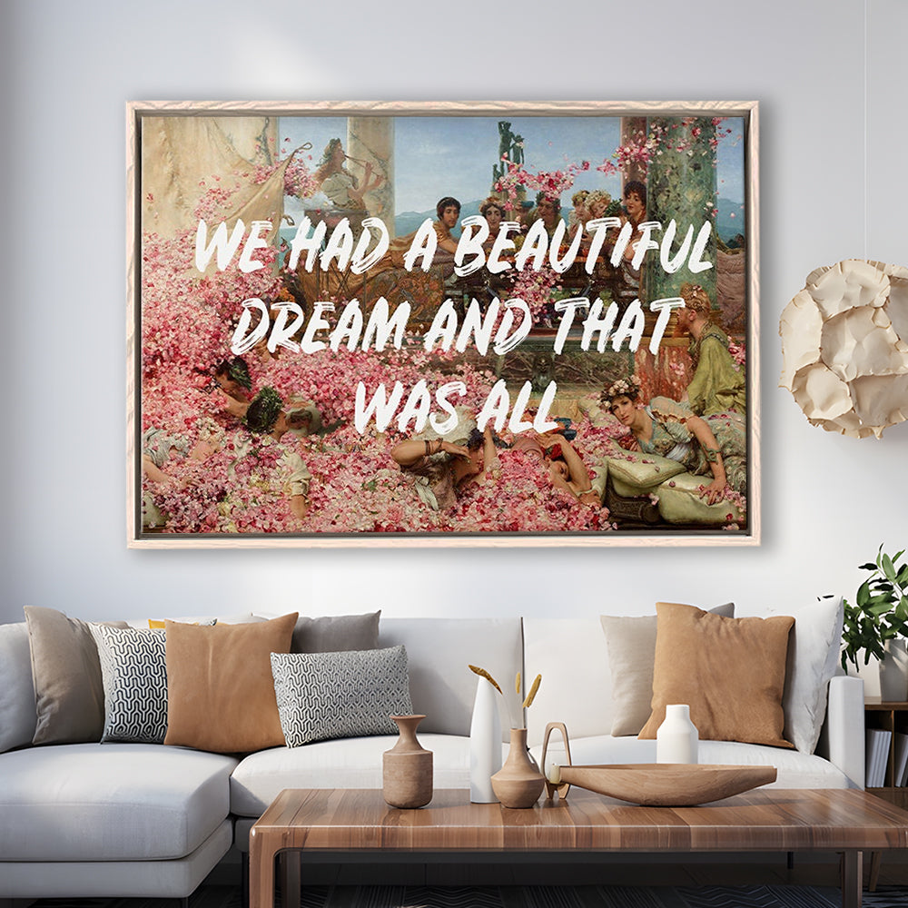 Dream Roses, Framed Canvas Print, Painting Art, Floating Framed Canvas Print Wall Art