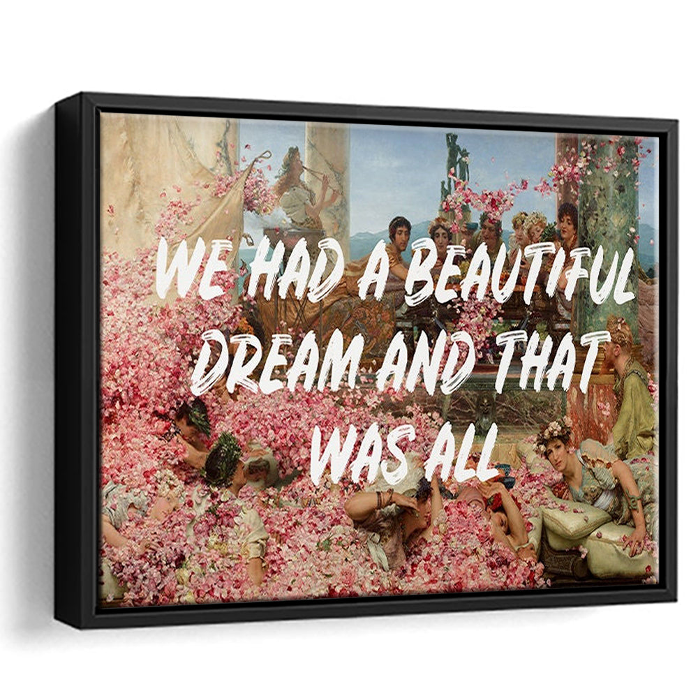 Dream Roses, Framed Canvas Print, Painting Art, Floating Framed Canvas Print Wall Art